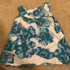 blue flower girls top